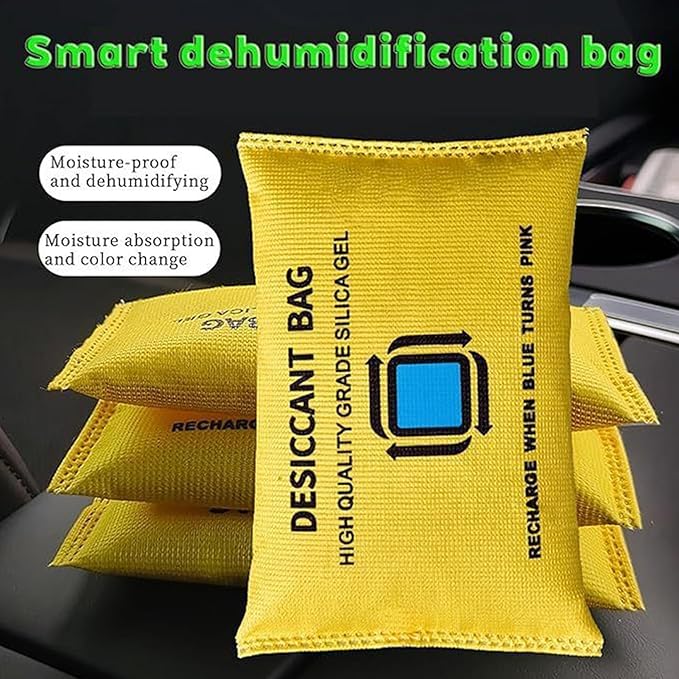 Car Moisture Absorber Bags, with Powerful Moisture Absorption, 100g, Reusable Dehumidifier Bags, Humidity Control, Reusable and Eco-Friendly Design, for Wardrobes, Basements, Spaces, Closet - Image 5