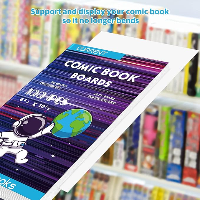 100 Comic Book Boards, Current Size Comic Book Boards, Acid-Free Backing Board,Thick and Durable Books Board for Regular Comics Archival (White) - Image 3