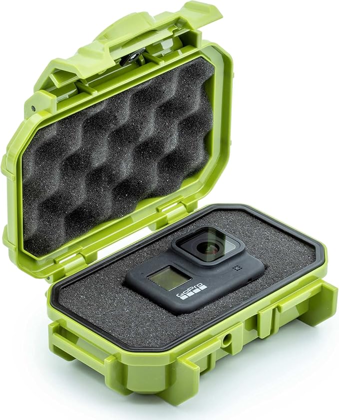 52 Dry Box Protective Case with Pick & Pluck Foam - Travel Safe/Mil Spec/Waterproof/USA Made - for Pistols, Cameras, Phones, Camping, Fishing, Hiking, Traveling, Water Sports, Knives (Green) by EvergreenCases