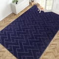 PURRUGS Easy Care Area Rug 6ft x 9ft, Non-Slip Machine Washable Entry Rug, Stain Resistant Accent Rug for Hallway, Bedroom, Living Room and Mudroom, Midnight Blue by PURRUGS