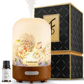 Essential Oil Diffuser Hand Blown Glass, 100ml Small Aromatherapy Diffuser, Auto Shut-Off Function, Ultrasonic Diffusers for Essential Oils, Cool Mist Humidifier with Warm White Lights (Vanilla Oil) by Fashome