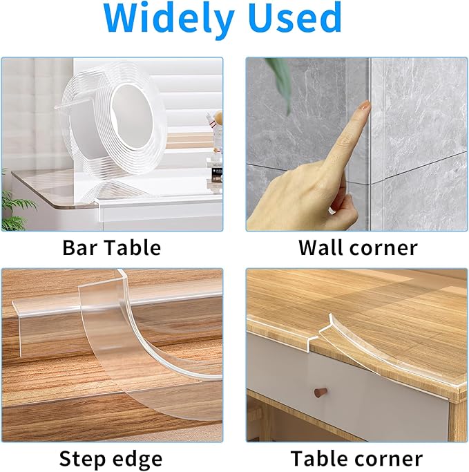 2.6 in x 3.3 FT,Corner Protector Baby,Clear Edge Protector Strip,Sharp Edge Wrap Cover Tape,Self Adhesive Protective Bumper Guards for Cabinet Door,Desk,Glass Table,Bed Furniture and Wall - Image 5