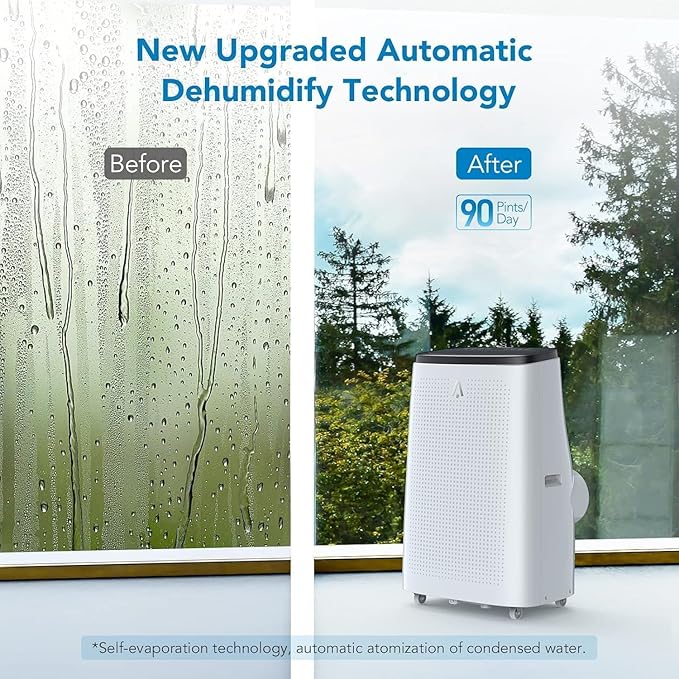 14,000 BTU Portable Air Conditioner for 550-750 Sq Ft 3-In-1 AC Unit with Cooling/Dehumidifier/Fan Modes, Remote, 24H Timer & Installation Kit for Home/Office/Dorm - Image 3