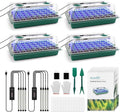 BlumWay Seed Starter Tray with Grow Light,4 Pack 160 Cells Seedling Tray with Humidity Dome/Indoor Grow Kit for Deep-Rooted Seedlings,Adjustable/Timed Light Plant Starter Set by BlumWay