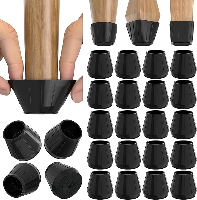 24PCS Silicone Chair Leg Floor Protectors for Hardwood Floors, Thicken Rubber Chair Leg Cap Covers, Non Slip Furniture Leg Pads to Protect Wood Tile Floors from Scratches and Reduce Noise by Violibar