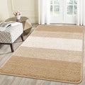 Smiry Dog Door Mat for Muddy Paws, Absorbs Moisture and Dirt, Low-Profile Entryway Mat with Non-Slip Backing, Entry Indoor Outdoor Doormat for Inside Floor (59x35 Inches, Beige, Striped) by Smiry