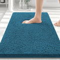 Smiry Luxury Chenille Bathroom Rugs 30x20, Extra Soft and Absorbent Shaggy Bath Mat, Machine Washable, Non-Slip Plush Carpet Runner for Tub, Shower, and Floor, Home Decor Accessories, Peacock Blue by Smiry