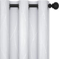 Deconovo Kitchen Curtains, Room Darkening Drapes, Thermal Insulated Soundproof Grommet Drape, Silver Wave Dots Print, 42 x 45 Inch, Machine Washable Window Panels for Small Windows Nursery, Set of 2 by Deconovo