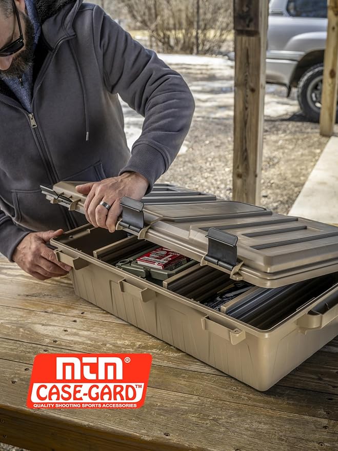 MTM ACDC50, Divided Ammo Crate Utility Box, Water Resistant, Ammo Storage Box, Lockable Storage Keeping Ammo Safe, Survival or Hunting gear, Made in USA, Dark Earth - Image 10