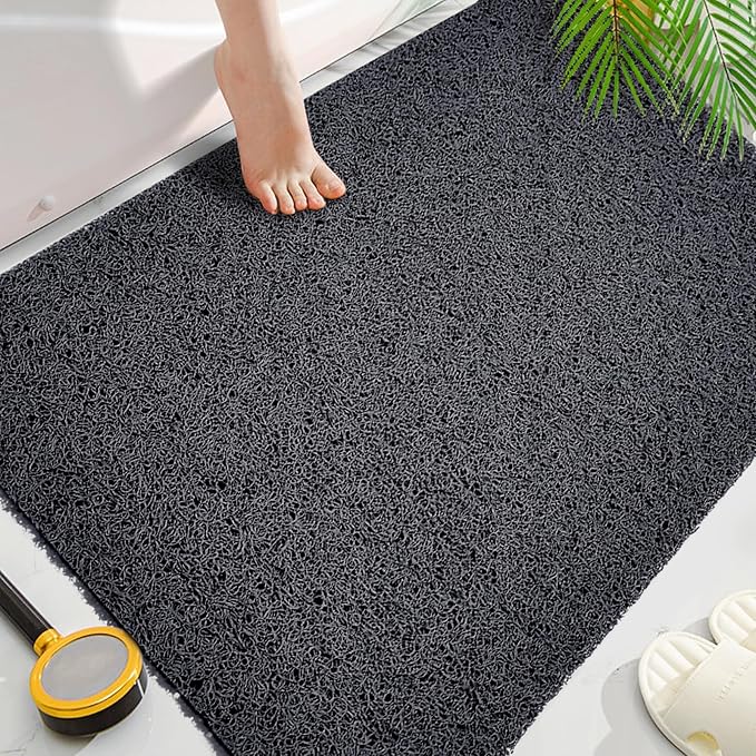 Shower Mats Non Slip for Elderly, 24x32’’Lager Loofah Loofah Bath Mats for Shower, Non-Slip Bath Mat for Elderly-Black by NQWei