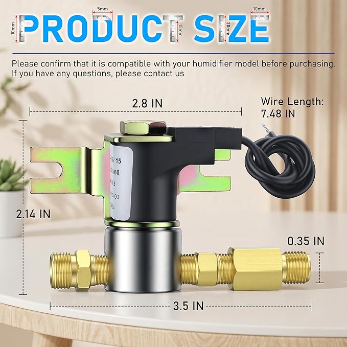 990-53 Humidifier Solenoid Vavle Assembly, Humidifier Water Valve 24 Volts Compatible with GeneralAire 1042 1042L 1042LH 1137 | 3.5Gallon/hr by TOMOON - Image 2