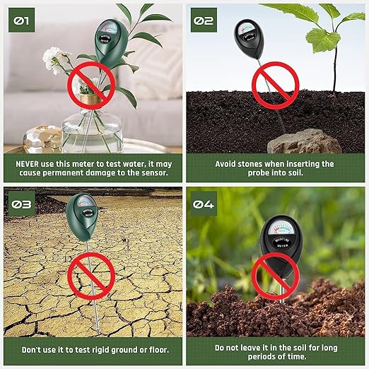 Plant Moisture Meter, Plant Water Meter, Soil Moisture Meter for House Plants for Garden, Lawn, Farm, Indoor & Outdoor Use, No Batteries Required (Green + Black) - Image 5