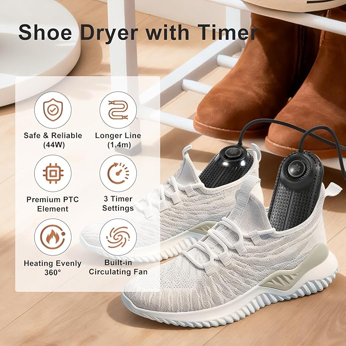 Electric Boot Dryer, Shoe Warmer with IC Controller, Footwear Travel Dryers Silent with 3/6/9 Hours Timer - Image 2