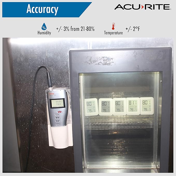 AcuRite Indoor Digital Thermometer & Hygrometer with Temperature and Humidity Gauge and Comfort Levels (01131M) , White - Image 6