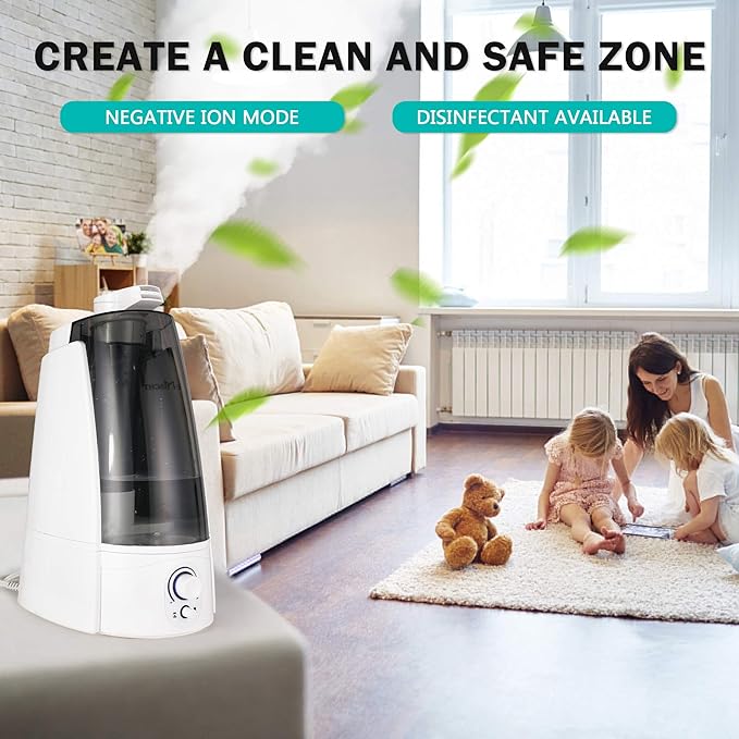 TRY & DO Plant Humidifier Indoor Double Nozzle Multi Air Humidifier with Negative Ion Mode 5L large Air Humidifier Baby Humidifiers for Nursery Auto Shut Off - Image 2