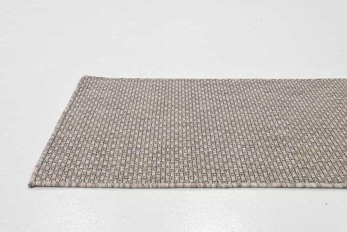 Unique Loom Collection Casual Transitional Solid Heathered Indoor/Outdoor Flatweave Area Rug (2' x 6' 1" Runner, Beige/Ivory) - Image 5