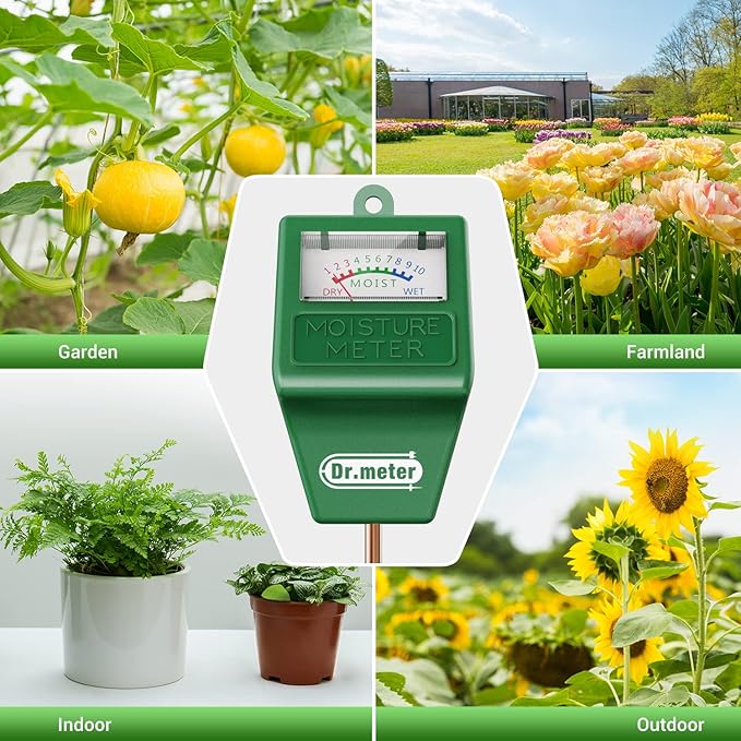 Soil Moisture Meter, Plant Water Meter for Garden Lawn Farm Indoor & Outdoor Use, Soil Tester Hygrometer Sensor for House Plants, Gardening Gifts, No Battery Needed - Image 7