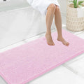 Smiry Luxury Chenille Bathroom Rugs 47x20, Extra Soft and Absorbent Shaggy Bath Mat, Machine Washable, Non-Slip Plush Carpet Runner for Tub, Shower, and Floor, Home Decor Accessories, Pink by Smiry