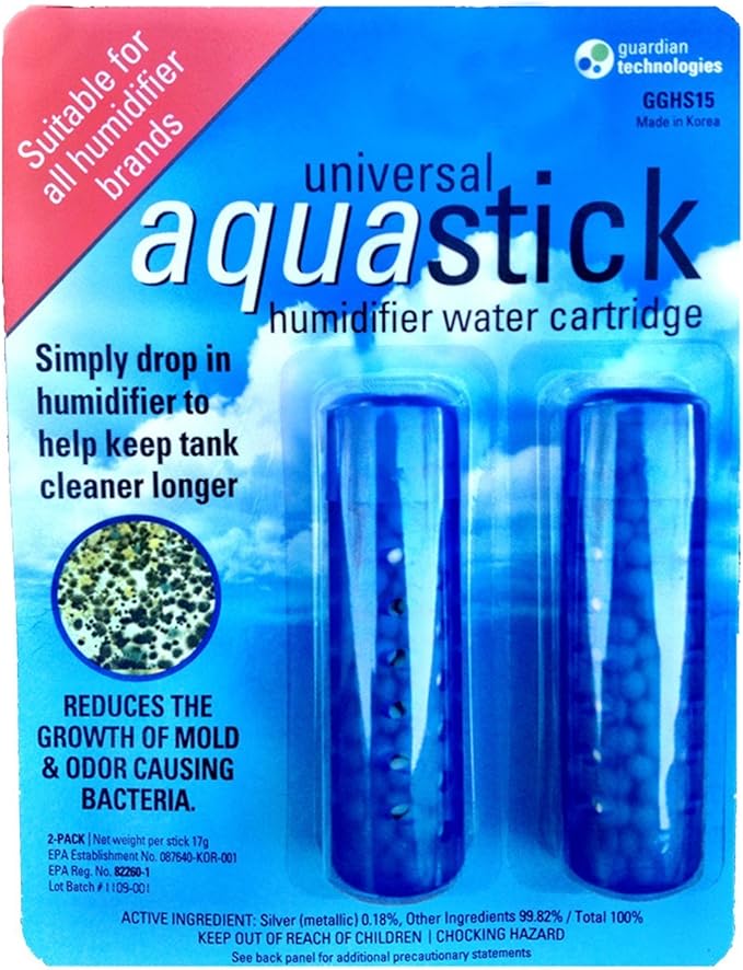 PureGuardian Aquastick, Universal, Genuine Guardian Technologies Antimicrobial Humidifier Treatment, Ultrasonic & Evaporative, Fits All Brands, Reduces Odors, 2 Count (One Pack of Two), GGHS15 by PureGuardian