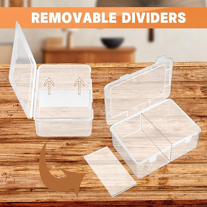 Vicenpal 300 Card Storage Box Compatible with Mtg TCG Clear Plastic Trading Card Storage Box with Removable Divider Hard Trading Deck Case for Baseball Football Game Organizer Collector(6 Pcs) - Image 5