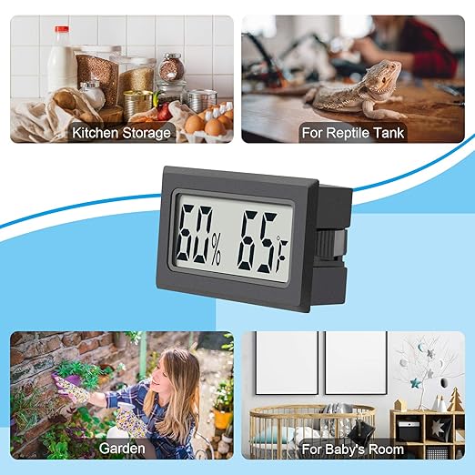 Mini Digital Thermometer 2-Pack Hygrometer Indoor Humidity Monitor Temperature Humidity Gauge Meter with Fahrenheit (℉) for Greenhouse, Garden, Cellar, Closet Etc by DWEPTU - Image 6