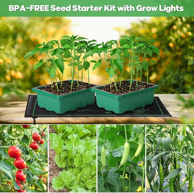 Seed Starter Trays with Grow Lights and Heat Mat, 72 Cells Seed Starter Kit with Lights, 3 Lighting Mode, 4 Timing Set, Germination Kit for Seed Starting Trays with High Humidity Control Domes - Image 8