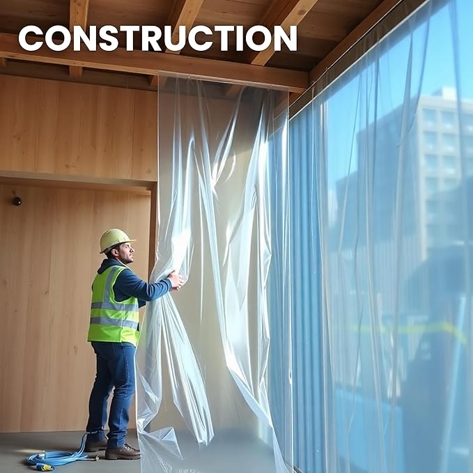 Plastic Sheeting (10' x 25') Long, 6 Mil - UV Protection Poly Sheeting Polyethylene Film, Heavy Duty Greenhouse Plastic Sheeting - Image 4