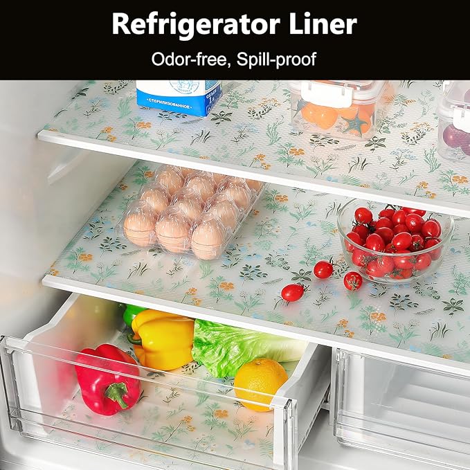 INNOLITES Shelf Liners for Kitchen Cabinets – Drawer Liner Waterproof & Oil-Proof, Non-Adhesive EVA with Floral Pattern – Durable Washable, Easy to Cut (Sage Green, 17.7" x 78.7") - Image 4