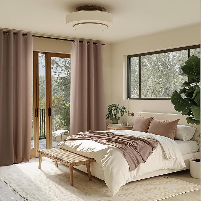 NICETOWN Room Darkening Draperies Curtains Panels, 2 Panels Cappuccino W52 x L102 - Image 3