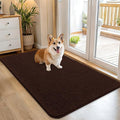 OLANLY Dog Door Mat for Muddy Paws 45x27, Absorbs Moisture and Dirt, Absorbent Non-Slip Washable Doormat, Quick Dry Chenille Mud Mat for Dogs, Entry Indoor Entryway Carpet for Inside Floor, Brown by OLANLY