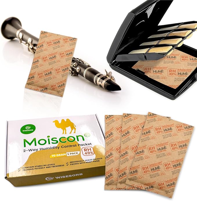 49% Two-Way Humidity Control Packs for Guitars & Wooden Instruments - 70g Moisture Absorbers Acoustic Guitar Humidifier for Case Maintenance - Individually Wrapped Hydration Packets[5 PACK] - Image 7