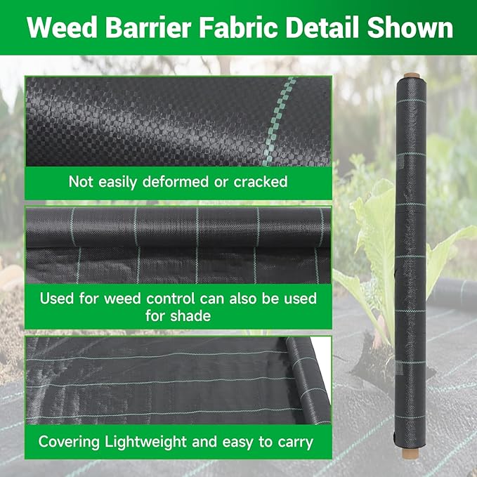 Weed Barrier Fabric Planting Cover - 4 x 300 FT Heavy Duty Landscape Fabric Ground Cover Block for Outdoor Planting - Image 4