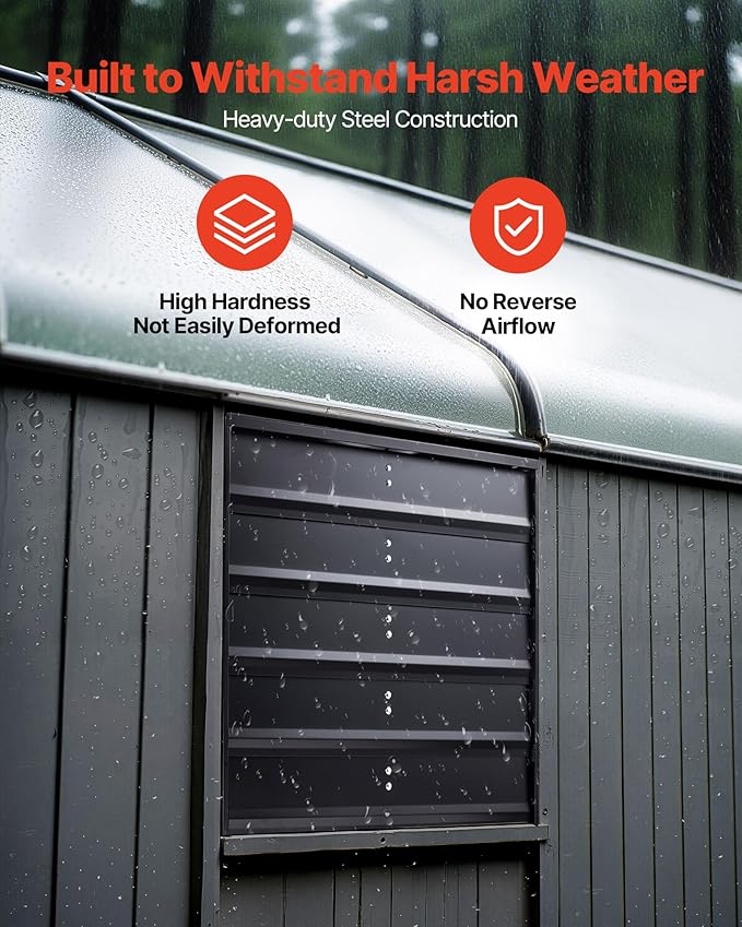 VEVOR 20'' Exhaust Fan, Wall Mounted Attic Fan with Variable Speed controller, 3000 CFM, Automatic Shutter, Ventilation and Cooling, Black - Image 4