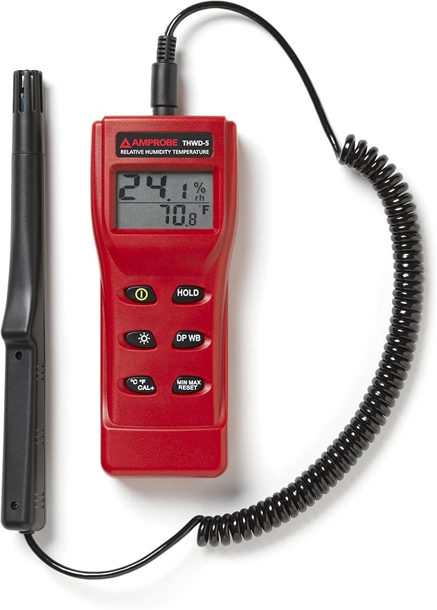 Amprobe THWD-5 Relative Humidity and Temperature Meter with Wet Bulb and Dew Point by Amprobe