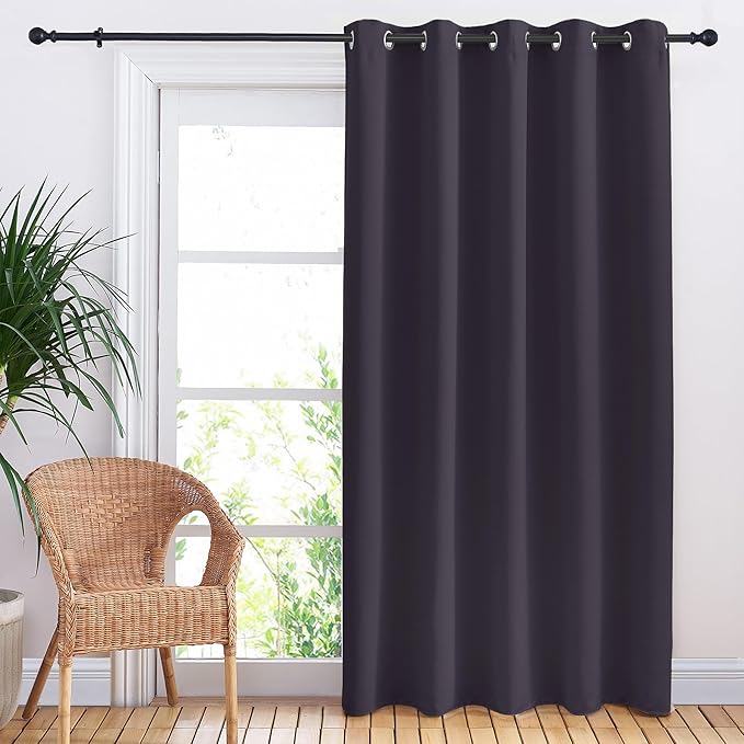 NICETOWN Bedroom Blackout Curtain Panel, 1 Panel, 70 x 84 inch, Greyish Purple, Privacy Window Thermal Insulated Blackout Drape/Drapery for Loft, Guestroom by NICETOWN