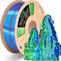 OVV3D PLA Filament 1.75mm, Silk PLA Dual Color Blue Green 3D Printer Filament, High Speed 3D Printing Filament，Silk Blue Green Filament 1.75mm+ /- 0.02mm，1 kg by OVV3D