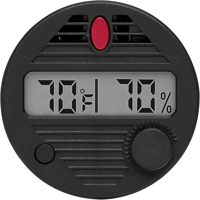 HygroSet II Round Adjustable Digital Hygrometer for Humidors with Easy Calibration & 10 Second Refresh Rate | Precision Temperature & Humidity Monitoring for Enthusiasts - Battery Included - Image 7