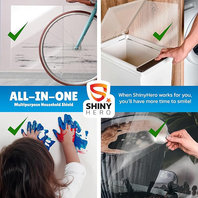8-Pack - Clear Wall & Door Protector from Dog Scratching - Anti Cat Couch Guard Plastic Sheets, Furniture Self-Adhesive Removable Sticky Tape, Transparent Thick Sofa Scratch Deterrent Frame Cover Film - Image 4