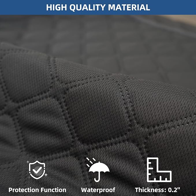 Eismodra Waterproof Recliner Chair Covers for Reclining Couch Slipcovers Seat Cushion,Anti-Slip Sofa Cover for Dogs Pets Furniture Protector Washable,Gray Set (4 Pieces) - Image 3
