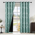 NICETOWN 100% Blackout Aqua Blue Curtain Wave Pattern Panels 84 inches 2 Pieces, 52 inches Wide Light Reducing Thermal Insulated Solid Grommet Window Treatments/Drapes for Nursery by NICETOWN