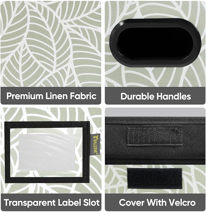 BALEINE File Organizer Box with Lid, Collapsible File Folder Organizer with Plastic Slide, Hanging File Folder Box for Office Document Storage (2 Pack, Antique Foliage) - Image 7