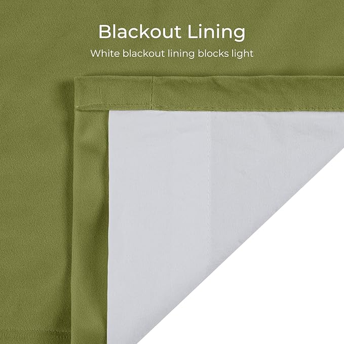 TWOPAGES Luxury Velvet Curtain Pinch Pleated Grass Green Curtain 102 inch Long Thermal Insulated Blackout Drapes for Bedroom Living Room Indoor Window (1 Panel,Grass Green,72Wx102L) - Image 4