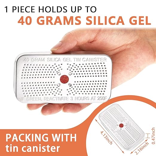 Patelai 3 Pieces 40 Gram Silica Gel Dehumidifier Desiccant Silica Gel Canister Reusable Absorber Orange Desiccant Canisters (Orange to Green), for Car, Closet, Cabinet, Bag, Storage Box - Image 2