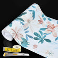 Shelf Liners for Kitchen Cabinets 12in x 10FT, Non Adhesive Drawer Liner Colored Flowers Thickened Shelf Liner Non-Slip Easy to Clean for Tool Box Refrigerator with Knife and Tape Measure by Adwann