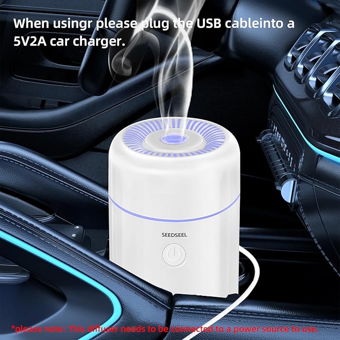100ML Car Diffuser Humidifier, Cool Mist Air Essential Oil Diffuser with 7-LED Color Changing, Suitable for Car - Image 3