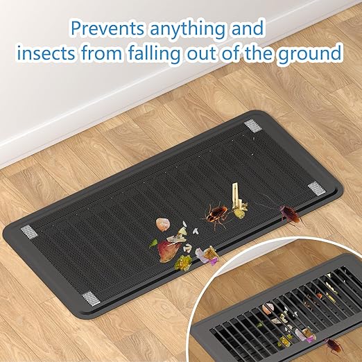 Upgraded Powerful Magnetic, Hon&Guan 4X 10 Inch Floor Vent Covers PVC Floor Register Vent Screens for Home Floor/Wall/Ceiling Catch Debris Hair Dust (8PCS) - Image 5