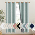 NICETOWN 100% Absolutely Blackout Linen Curtains with Thermal Insulated Liner, Seafoam Green, 42" Wide, 72" Length Energy Saving Curtains for Classroom 2 Panels Set, Vertical Blinds by NICETOWN