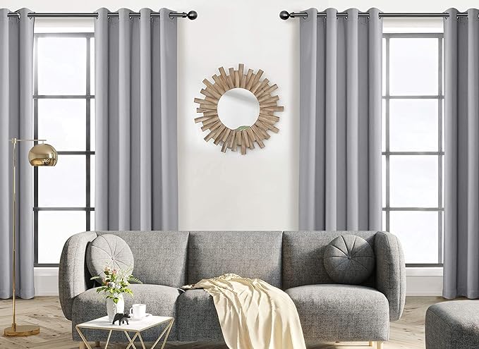MYSKY HOME Closet Door Curtains Blackout Curtains for Bedroom Doorway 84 Inch Curtains Thermal Insulated Grommet Window Curtain for Living Room Single Panel Curtains, 42 x 84 Inch, Silver Grey - Image 6