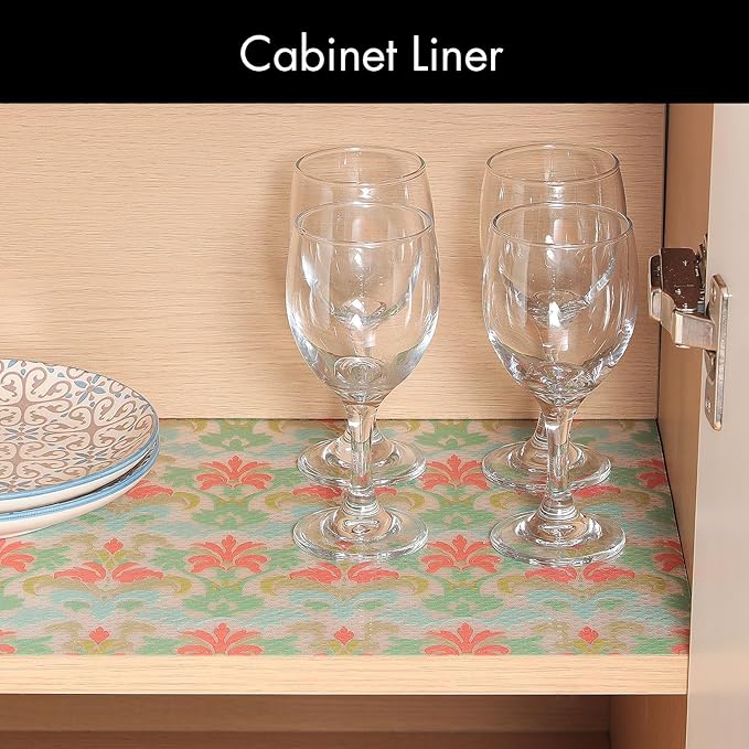 Cooyes Shelf Liner for Kitchen Cabinets – Non-Adhesive Waterproof Drawer Liner – Durable EVA Material Easy-to-Cut Shelf Paper for Refrigerator, Cupboard, Dresser with Modern Pattern - Image 4
