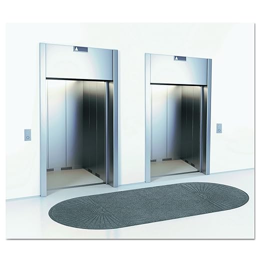 8uardian EcoGuard Diamond w/Double Fan Indoor Wiper Floor Mat, Recycled Plactic and Rubber, 3'x6', Charcoal Black - Image 2